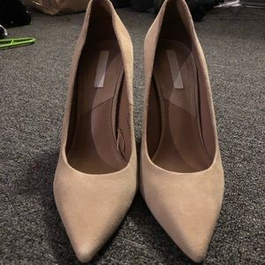 H&M Real Suede Nude Heels - Size 6